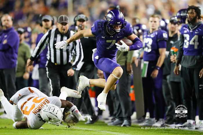 TCU wide receiver JP Richardson against Texas on November 11, 2023